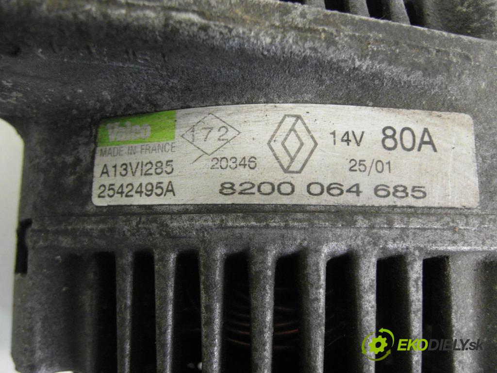 RENAULT MEGANE I (BA0/1_) HB 2001 75,00 1.9 dCi (BA05, BA1F) - F9Q 732 1870,00 Alternátor 8200064685 ; A13VI285 ; 2542495A (Alternátor)