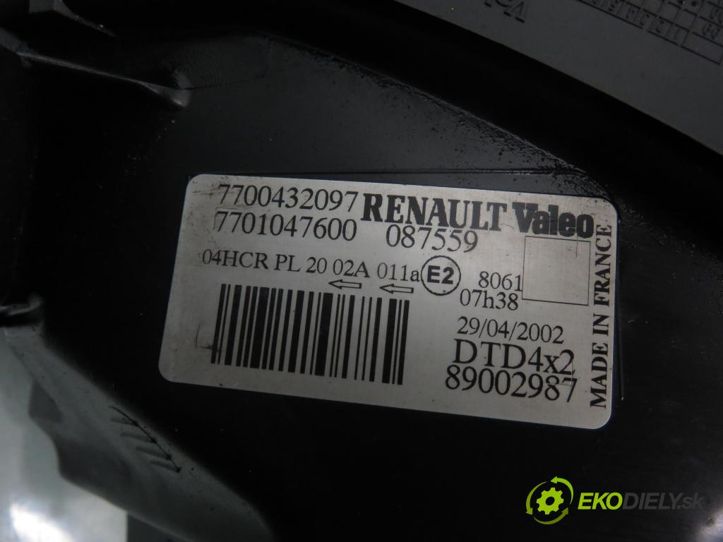 RENAULT SCENIC I (JA0/1_) MINIVAN 2002 75,00 1.9 dCi 102 - F9Q 732 1870,00 Svetlo PP 89002987 ; 7700432097