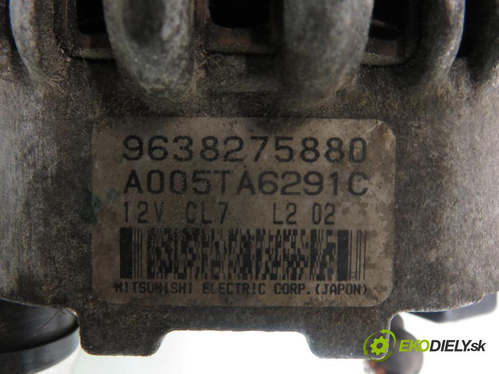 PEUGEOT 206 SW (2E/K) KOMBI 2003 80,00 1.6 16V 109 - NFU (TU5JP4) 1587,00 Alternátor 9638275880 (Alternátor)