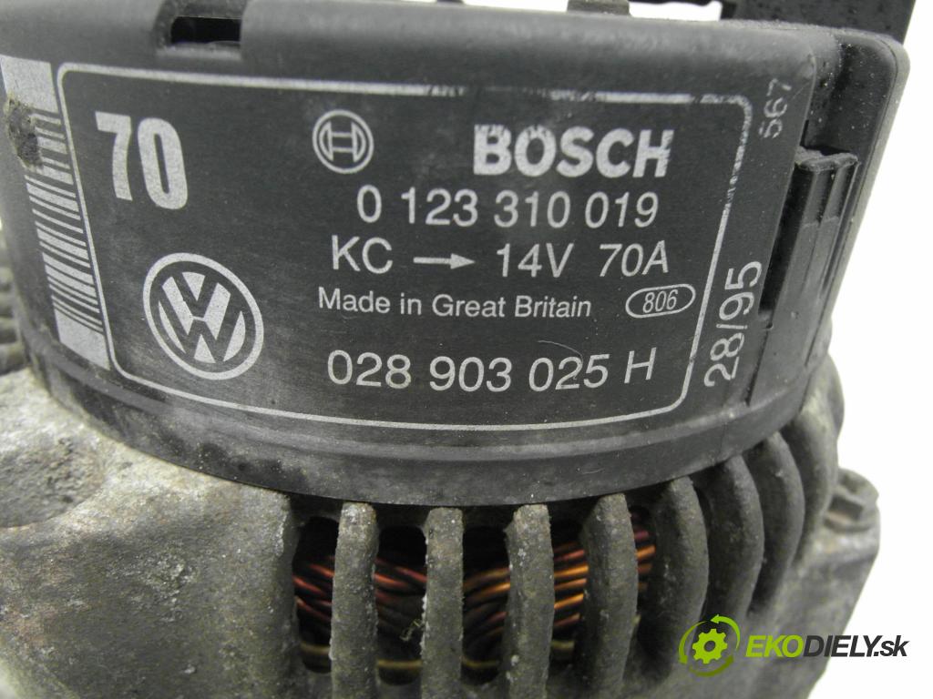 VW POLO (6N1) HB 1995 44,00 1.4 60 1390,00 Alternátor 0123310019 ; 028903025H (Alternátor)