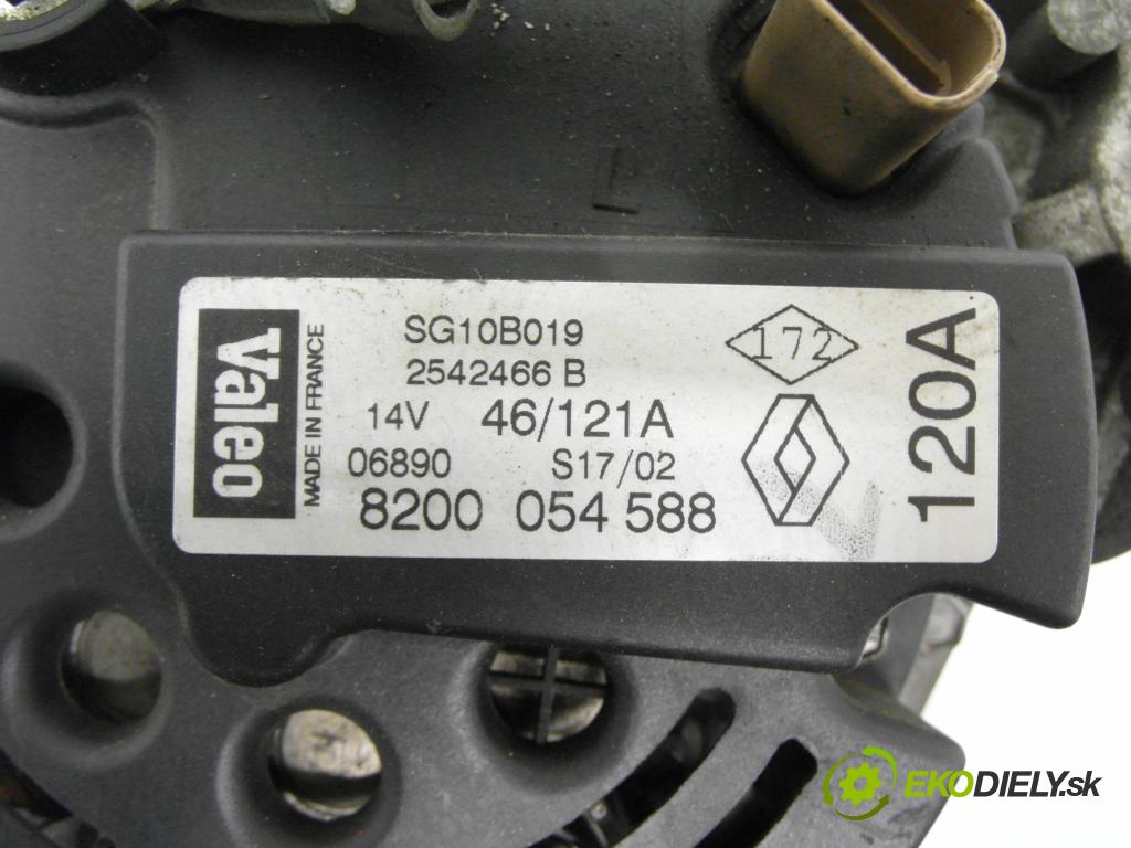RENAULT SCENIC I (JA0/1_) MINIVAN 2002 75,00 1.9 dCi 102 - F9Q 732 1870,00 Alternátor 8200054588 ; SG10B019 ; 2542466B (Alternátor)