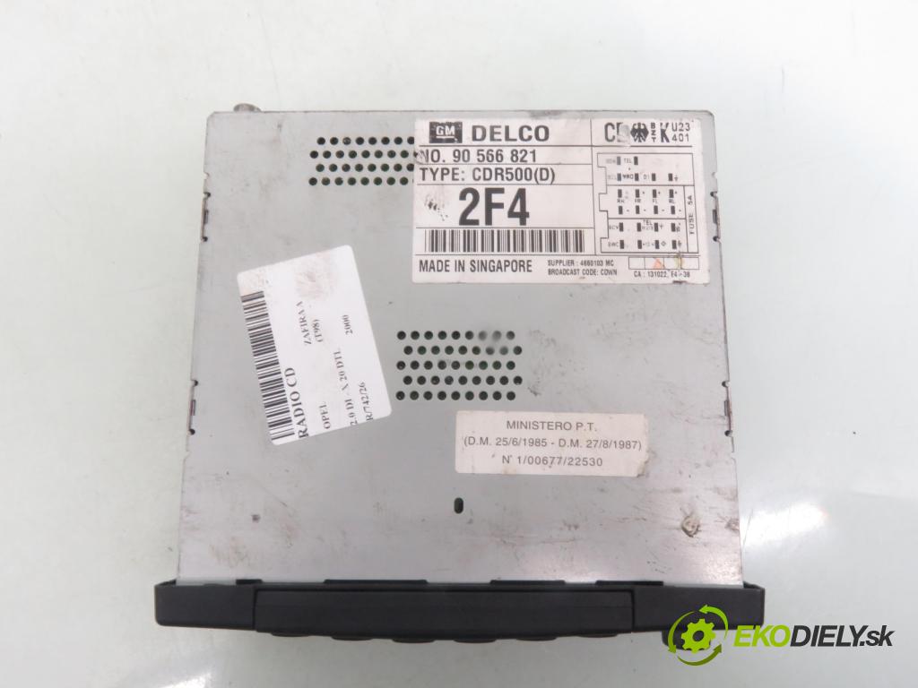 OPEL ZAFIRA A Nadwozie Wielkopojemne (MPV) (T98) MINIVAN 2000 60,00 2.0 DI - X 20 DTL 1995,00 RADIO CD 90566821 ; CDR500D