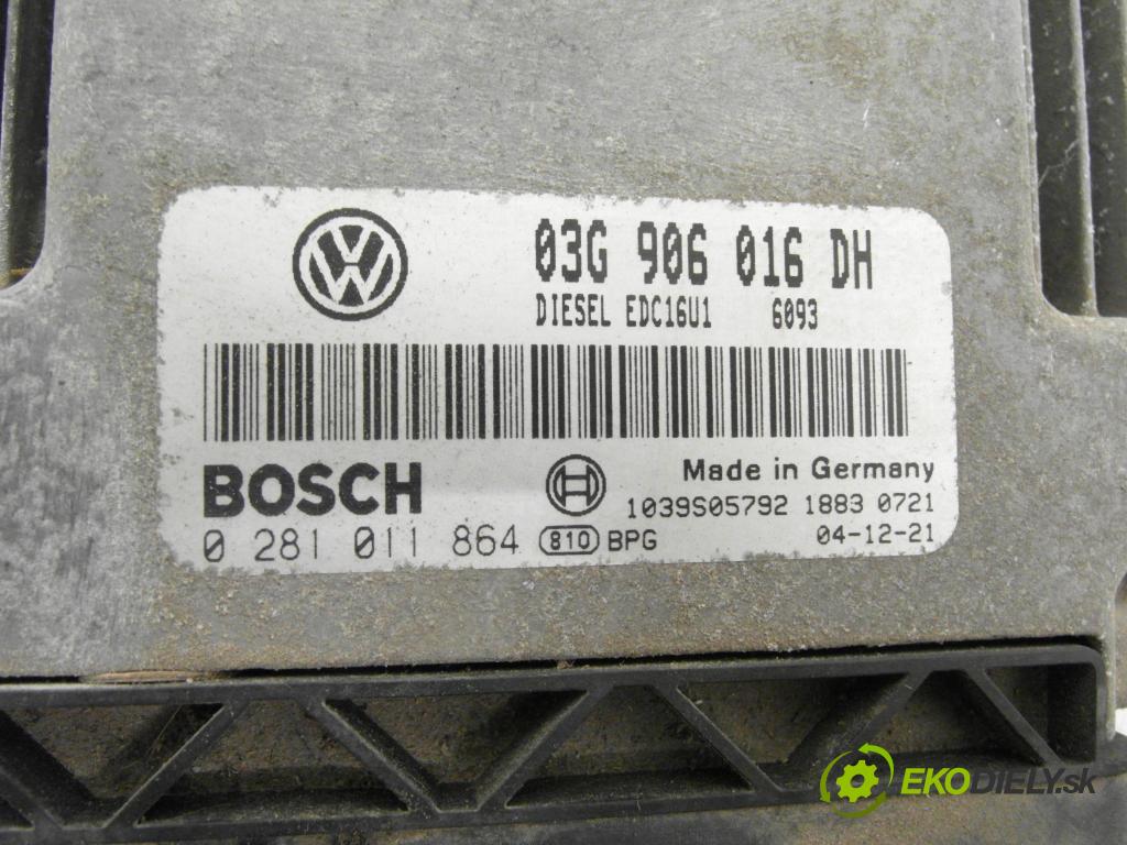 SEAT ALTEA (5P1) MINIVAN 2005 77,00 1.9 TDI PD 105 - BXE 1896,00 řídící jednotka motora 03G906016DH ; 0281011864