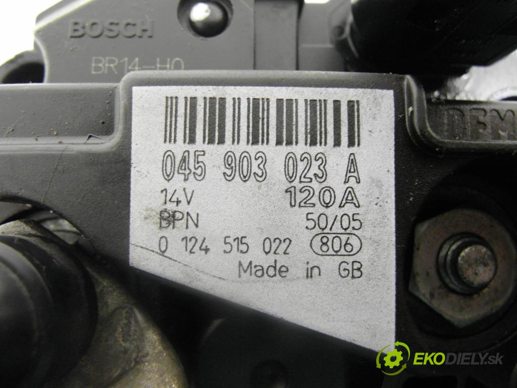 SKODA ROOMSTER (5J) KOMBIVAN 2007 59,00 1.4 TDI - BMS 1422,00 Alternátor 045903023A ; 0124515022 (Alternátor)