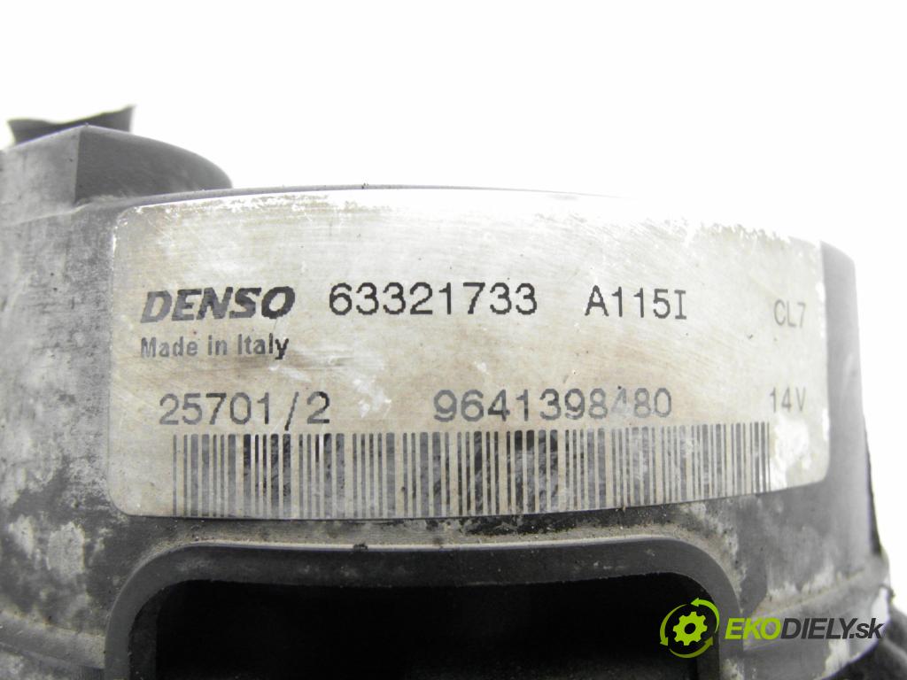 PEUGEOT 206 CC (2D) CABRIO 2000 80,00 1.6 16V - NFU 1587,00 Alternátor 9641398480 ; 63321733 (Alternátor)
