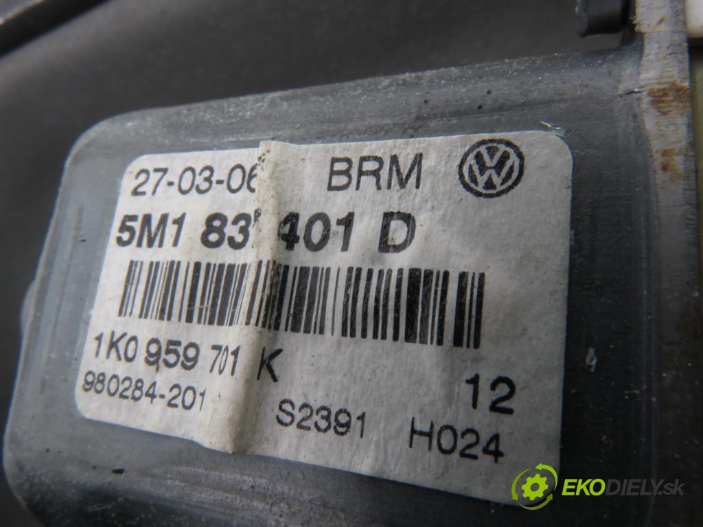 VW GOLF PLUS (5M1, 521) HB 2006 77,00 1.9 TDI - BKC 1896,00 Mechanizmus okien 5M1837401D ; 1K0959701 ; 1K0959793G