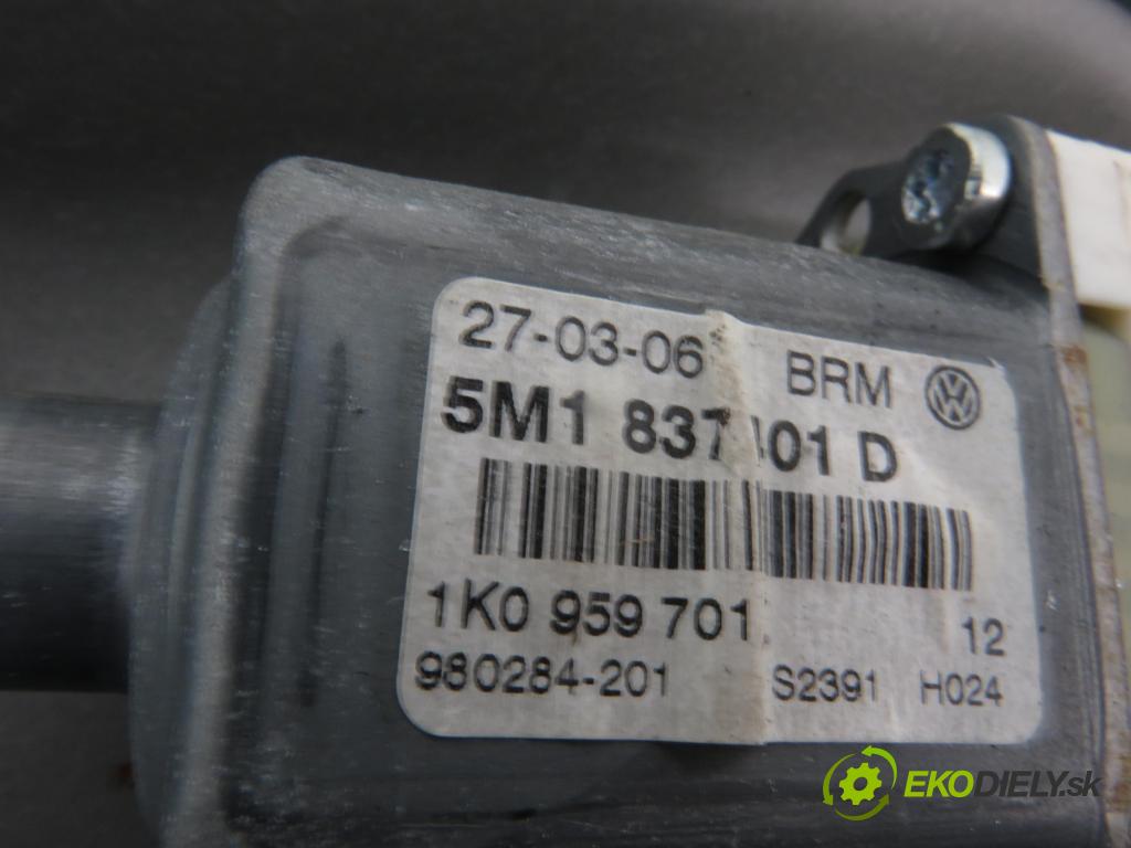 VW GOLF PLUS (5M1, 521) HB 2006 77,00 1.9 TDI - BKC 1896,00 Mechanizmus okien 5M1837401D ; 1K0959701 ; 1K0959793G