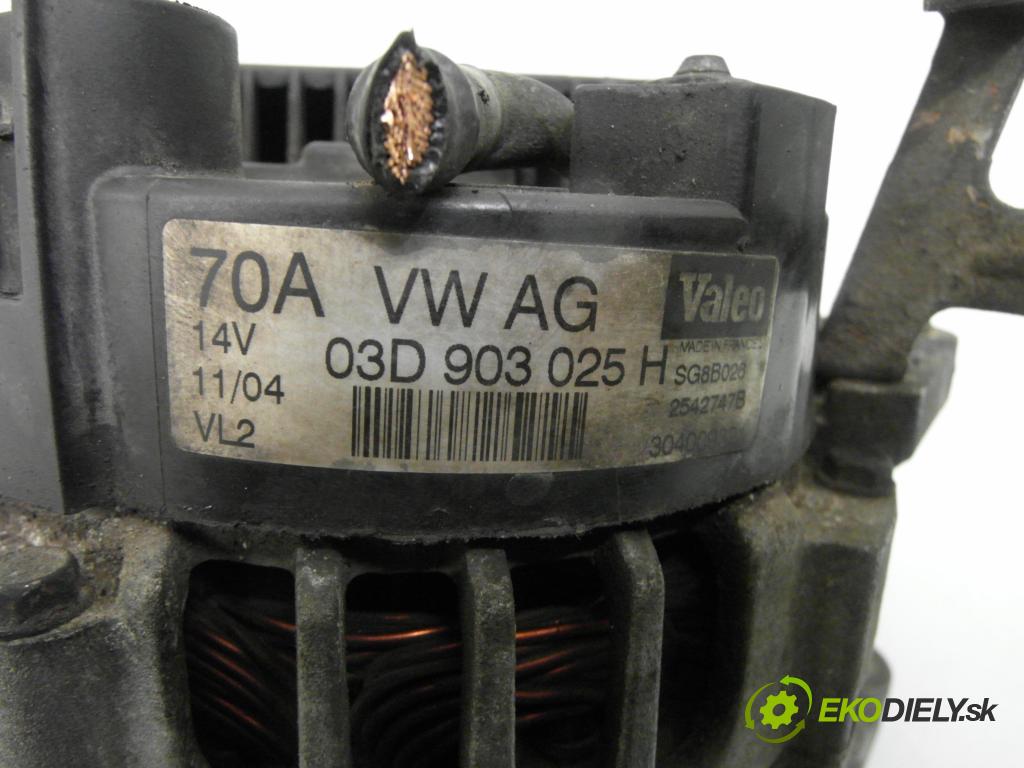 SKODA FABIA I SEDAN (6Y3) SEDAN 2004 47,00 1.2 - AZQ 1198,00 Alternátor 03D903025H ; SG8B026 ; 2542747B (Alternátor)