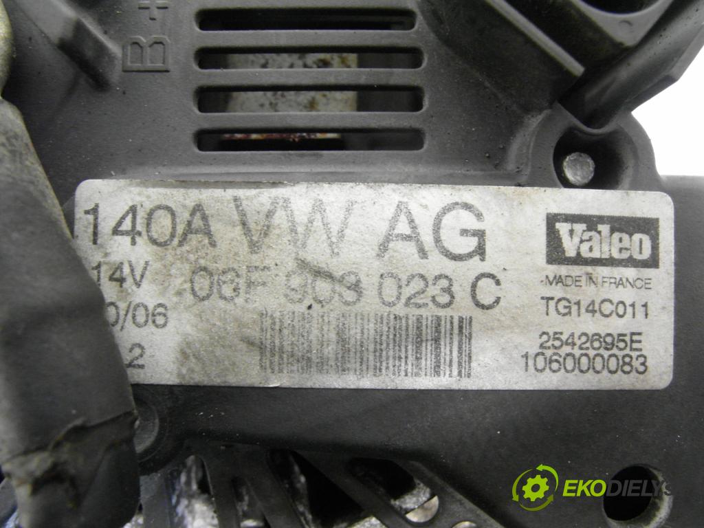 VW GOLF PLUS (5M1, 521) HB 2006 77,00 1.9 TDI - BKC 1896,00 Alternátor 06F903023C ; TG14C011 ; 2542695E (Alternátor)