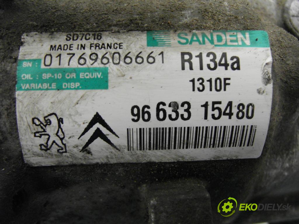 CITROEN C5 II (RC_) LIFTBACK 2006 92,00 1.8 16V - 6FY (EW7A) 1749,00 KOMPRESOR: klimatizácie 9663315480 ; SD7C16 (Kompresor klimatizácie)