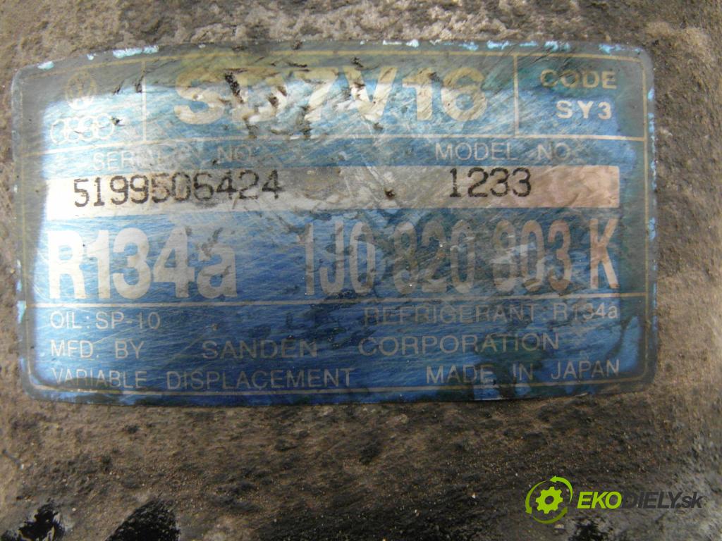 SKODA OCTAVIA I (1U2) SEDAN 2004 85,00 2 - AZJ 1984,00 KOMPRESOR: klimatizace 1J0820803K (Kompresor klimatizace)
