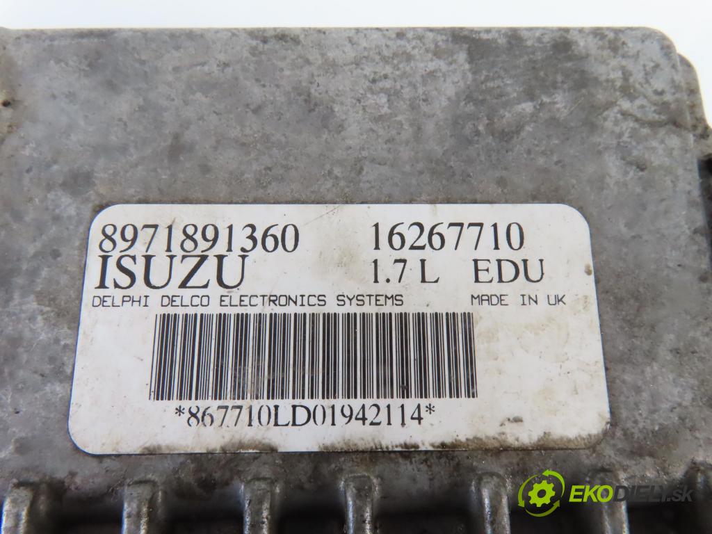 OPEL CORSA C (X01) HB 2001 55,00 1.7 DTI - Y 17 DT 1686,00 řídící jednotka pumpy 8971891360 ; 16267710