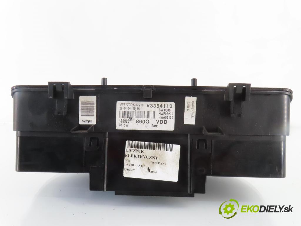VW TOURAN (1T1, 1T2) MINIVAN 2004 74,00 1.9 TDI - AVQ 1896,00 prístrojovka elektrický 110080217015 ; 1T0920860G