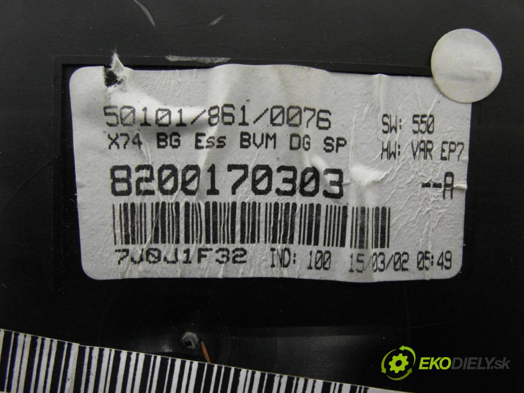 RENAULT LAGUNA II Grandtour (KG0/1_) KOMBI 2002 85,00 1.8 16V (KG0J) - F4P 770 1783,00 Prístrojovka elektrický 8200170303 ; 5514000062