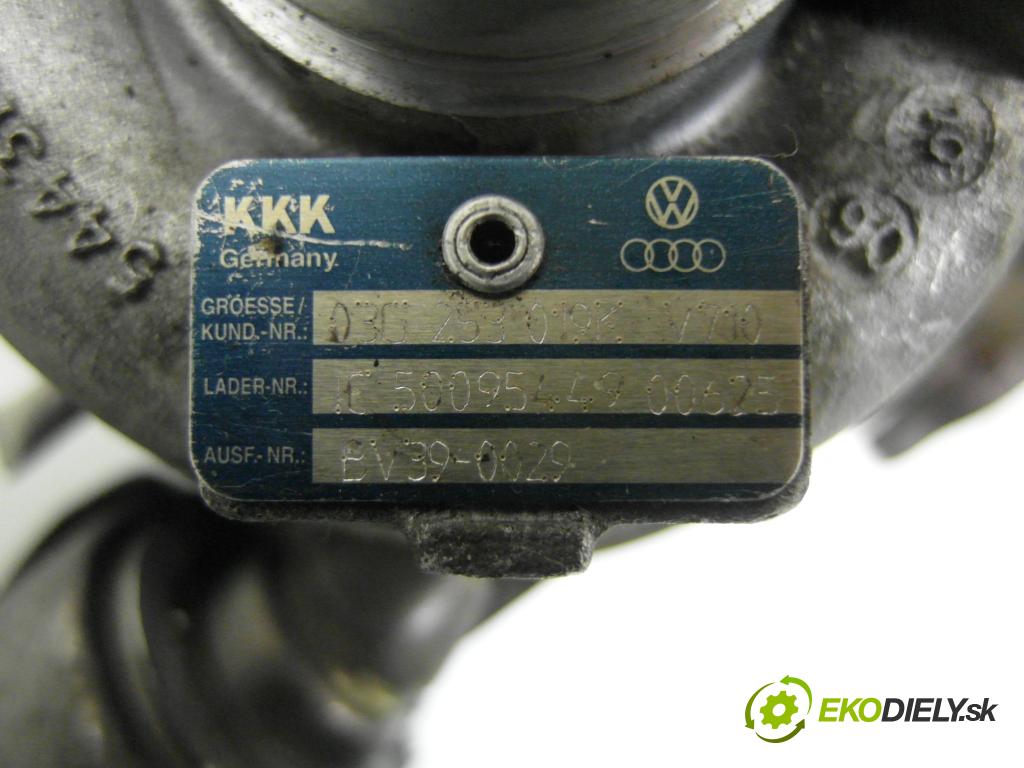 VW GOLF PLUS (5M1, 521) HB 2006 77,00 1.9 TDI - BKC 1896,00 Turbodúchadlo BV390029 ; 03G971858F (Turbodúchadlo (kompletné))