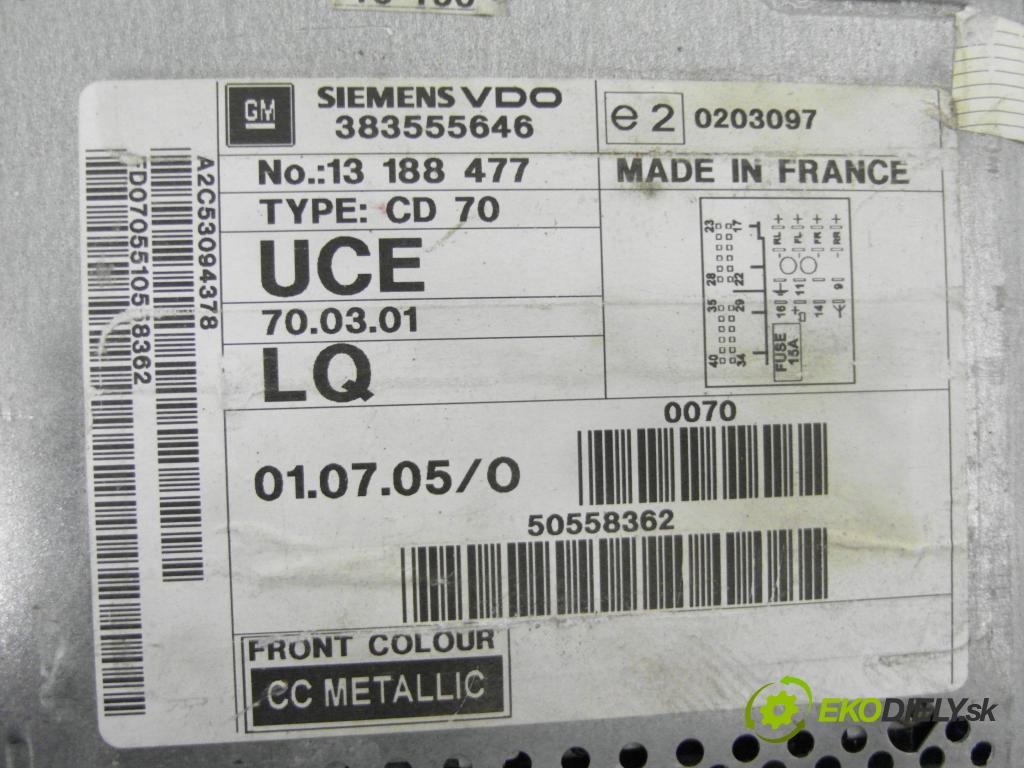 OPEL VECTRA C Kombi (Z02) KOMBI 2006 110,00 1.9 CDTI - Z 19 DTH 1910,00 RADIO CD 383555646 ; 13188477 ; 24461295