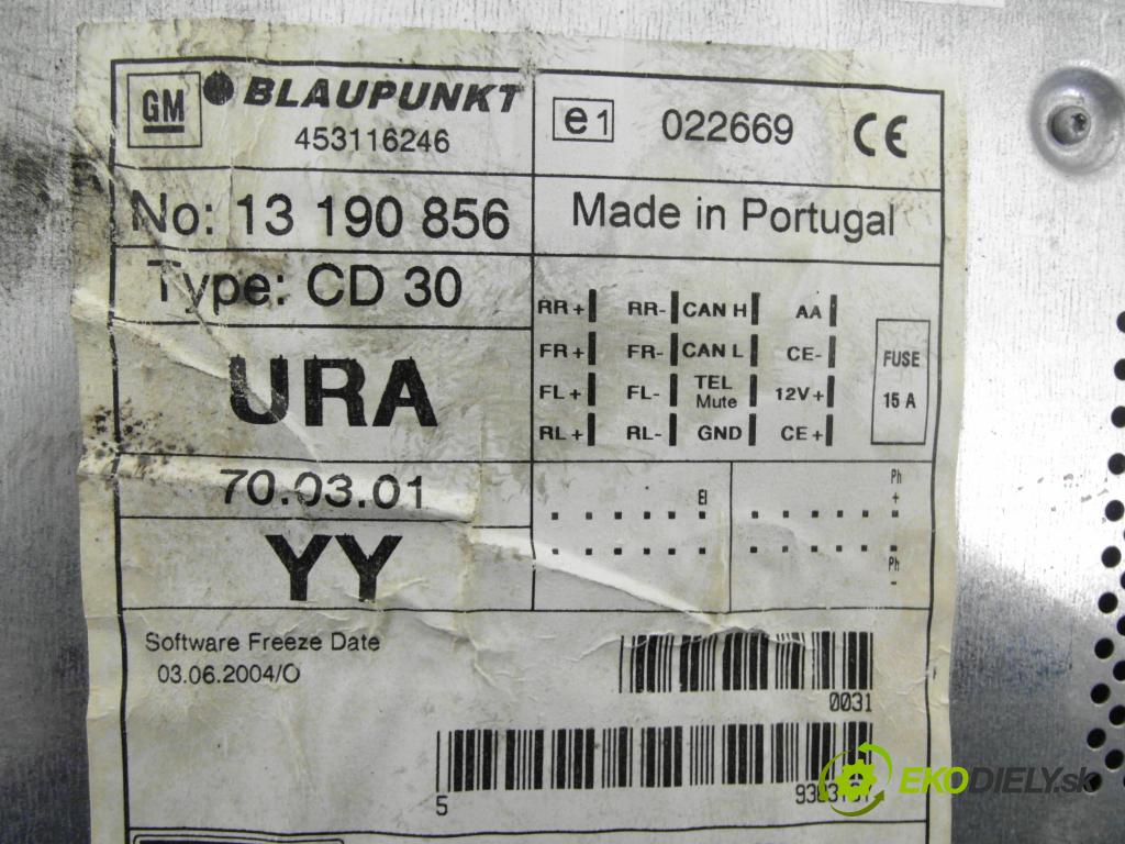 OPEL ASTRA H (A04) HB 2005 66,00 1.3 CDTI - Z 13 DTH 1248,00 RADIO CD 13190856 ; 453116245 ; 13208194