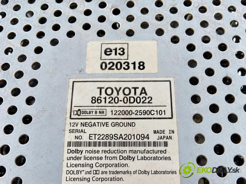 TOYOTA YARIS (_P1_) HB 2002 50,00 1.0 (SCP10_) - 1SZ-FE 998,00 RADIO CD modul 861200D022 ; A56804