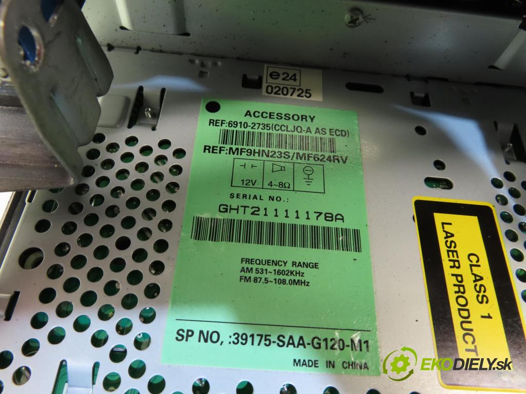 HONDA JAZZ II (GD_, GE3, GE2) HB 2006 57,00 1.2 i-DSI (GD5, GE2) - L12A1 1243,00 RADIO CD 39175SAAG120M1 ; 39100SAAG132N5