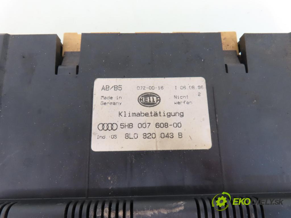 AUDI A4 (8D2, B5) SEDAN 1996 92,00 1.8 - ADR 1781,00 Panel topení KLIMATRONIK 8L0820043B ; 5HB00760800