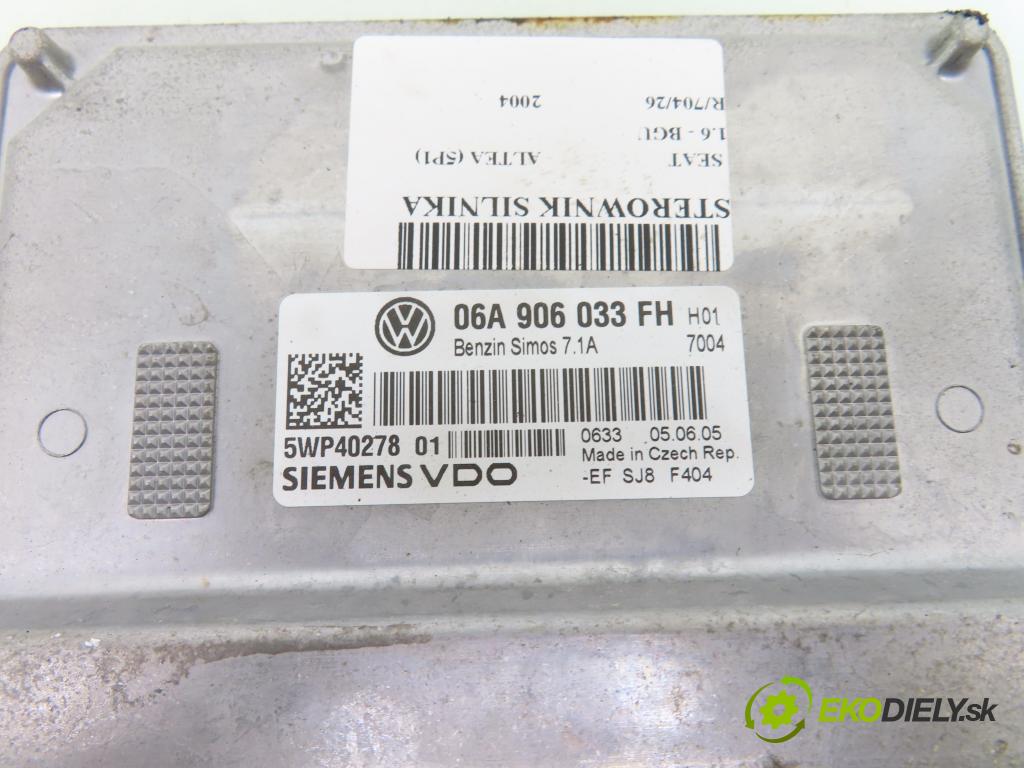 SEAT ALTEA (5P1) MINIVAN 2004 75,00 1.6 - BGU 1595,00 řídící jednotka motora 06A906033FH ; 5WP4027801