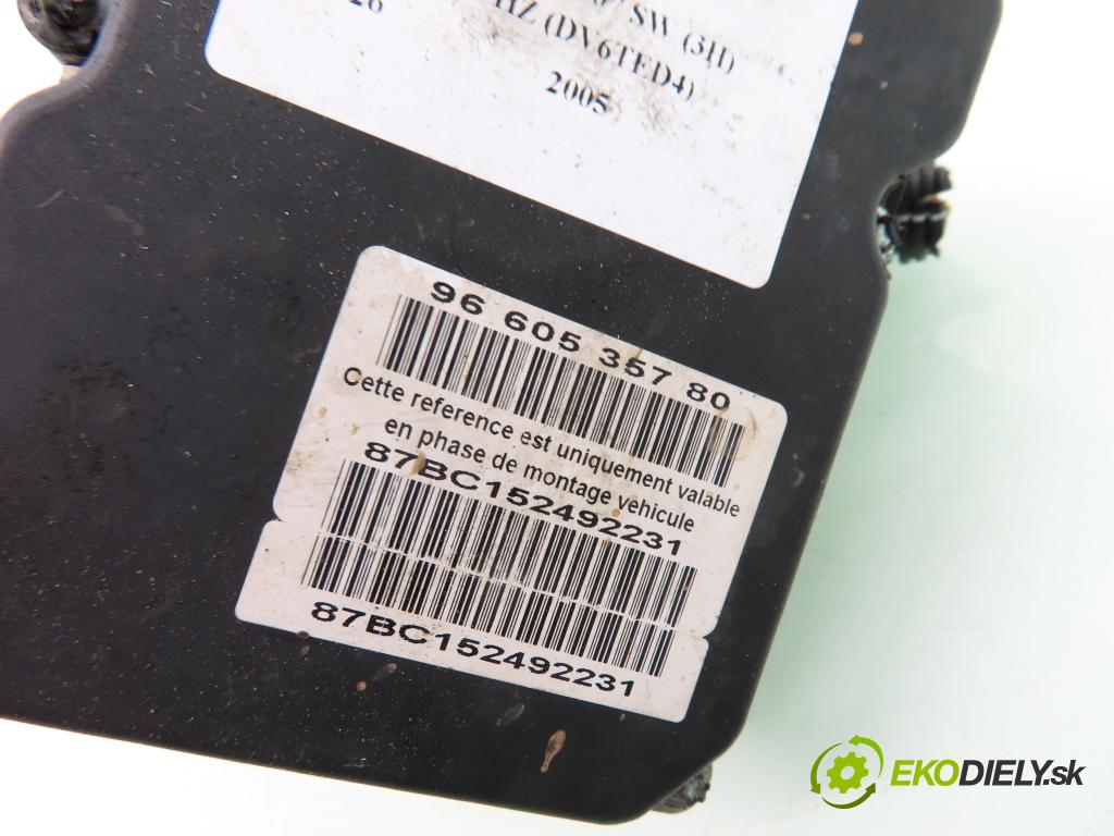 PEUGEOT 307 SW (3H) KOMBI 2005 80,00 1.6 HDI 110 - 9HZ (DV6TED4) 1560,00 Pumpa ABS 0265950374 ; 0265234152 ; 9649988180 (Pumpa ABS)