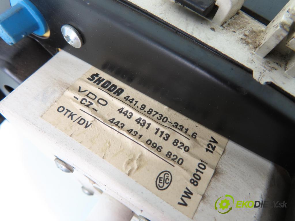 SKODA FELICIA I (6U1) HB 1997 50,00 1.3 - 136B 1289,00 prístrojovka na ODKAZ 441987303316 ; 443431113820 ; 443431096820