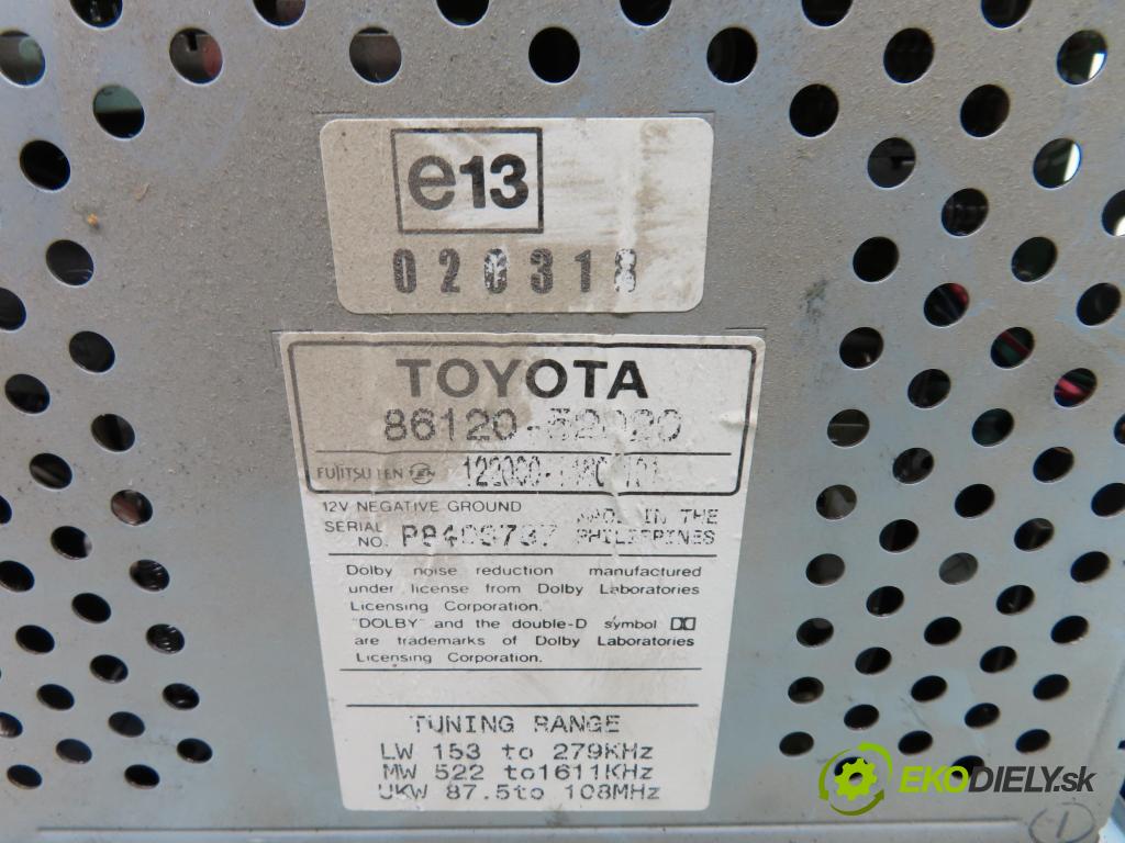 TOYOTA YARIS (_P1_) HB 2000 50,00 1.0 (SCP10_) - 1SZ-FE 998,00 RADIO modul 8612052020
