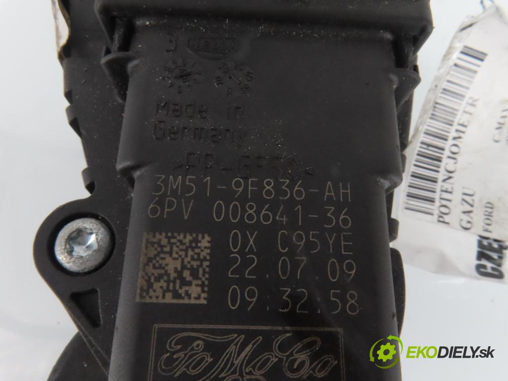 FORD FOCUS C-MAX (DM2) MINIVAN 2006 80,00 1.6 TDCi - G8DA 1560,00 Potenciometer plynu 3M519F836AH ; 6PV00864136 (Potenciometer plynového pedálu)