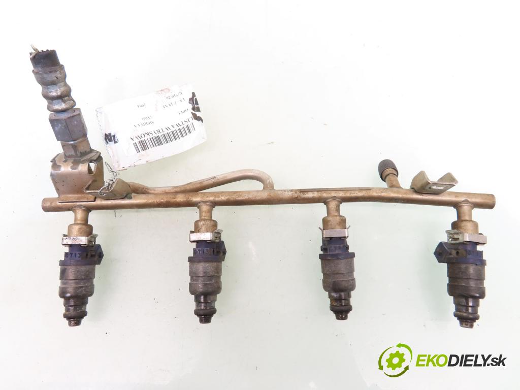 OPEL MERIVA A nadwozie wielkoprzestrzenne (MPV) (X03) MINIVAN 2004 92,00 1.8 - Z 18 XE 1796,00 lišta vstřikovací 09158663 ; 5WS04490 ; 2721501 (Vstřikovací lišta)