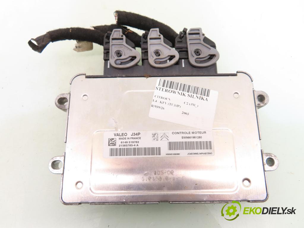 CITROEN C2 (JM_) HB 2003 50,00 1.4 - KFV (TU3JP) 1360,00 řídící jednotka motora SW9661961280 ; HW9651696680 ; 215857854A