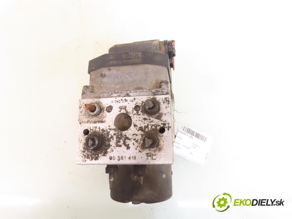 OPEL ZAFIRA A Nadwozie Wielkopojemne (MPV) (T98)  MINIVAN 2000 85,00 1.8 16V - X 18 XE1 1796,00 Pumpa ABS 0265220531 ; 0273004363 (Pumpa ABS)