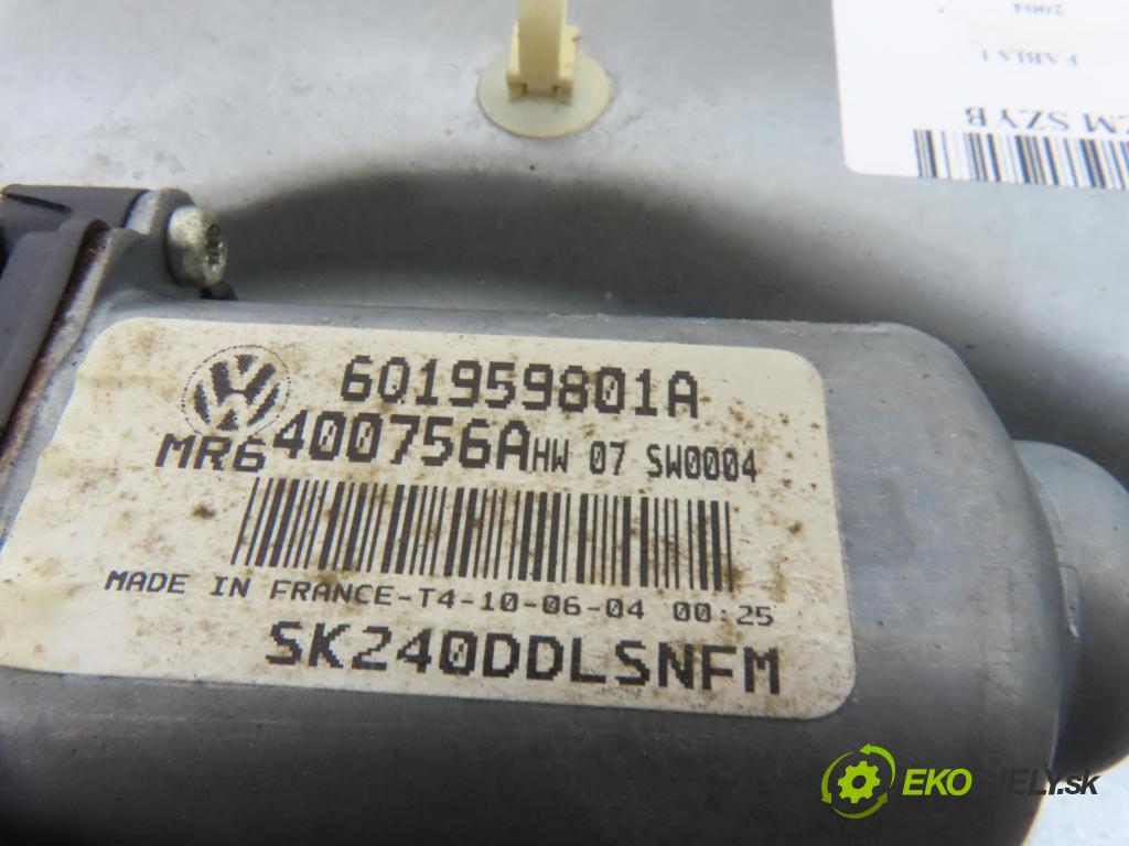 SKODA FABIA I (6Y2) HB 2004 74,00 1.9 TDI - ATD 1896,00 mechanismus oken 6Q1959801A ; 6Y0837755C ; 114847E
