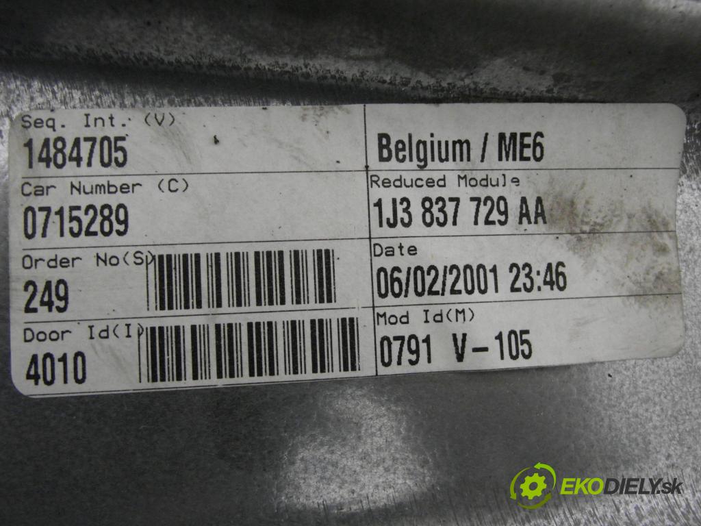 VW GOLF IV (1J1) HB 2001 55,00 1.4 16V - AKQ 1390,00 mechanismus oken 3D 1J3837729AA ; 1J1959801C ; 1739335