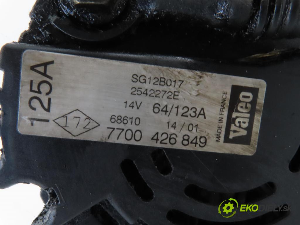 RENAULT LAGUNA II (BG0/1_) LIFTBACK 2002 88,00 1.9 dCi (BG08, BG0G) - F9Q 650 1870,00 Alternátor 7700426849 ; SG12B017 (Alternátor)