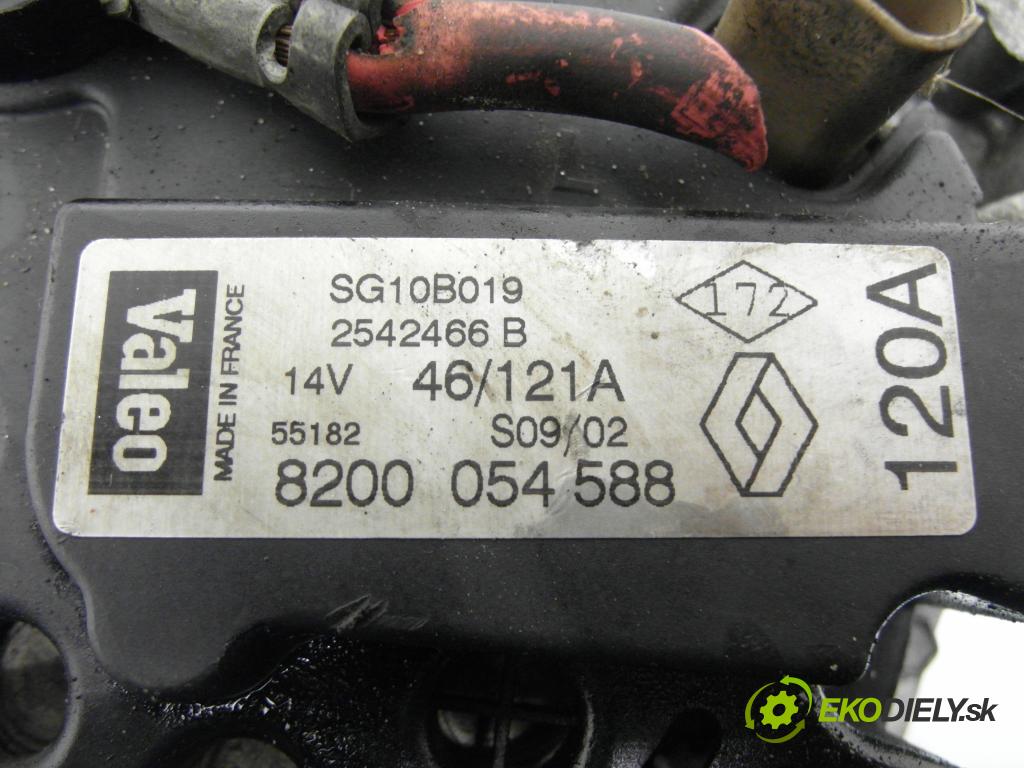 RENAULT SCENIC I (JA0/1_) MINIVAN 2001 75,00 1.9 dCi (JA05, JA1F) - F9Q 732 1870,00 Alternátor 8200054588 ; SG10B019 ; 2542466B (Alternátor)