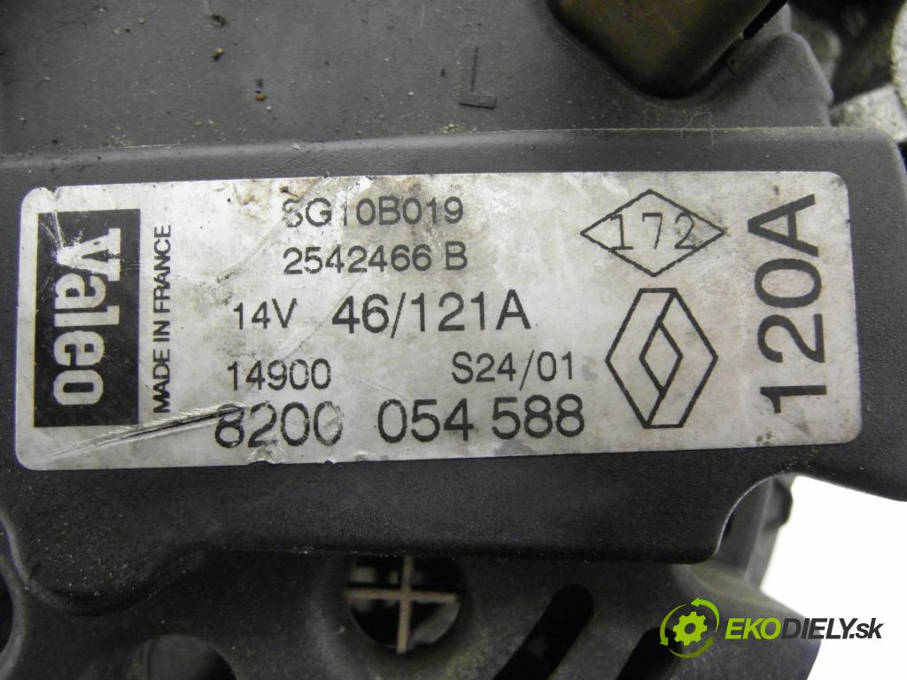 RENAULT SCENIC I (JA0/1_) MINIVAN 2000 75,00 1.9 dCi 102 - F9Q 732 1870,00 Alternátor 8200054588 ; SG10B019 ; 2542466B (Alternátor)