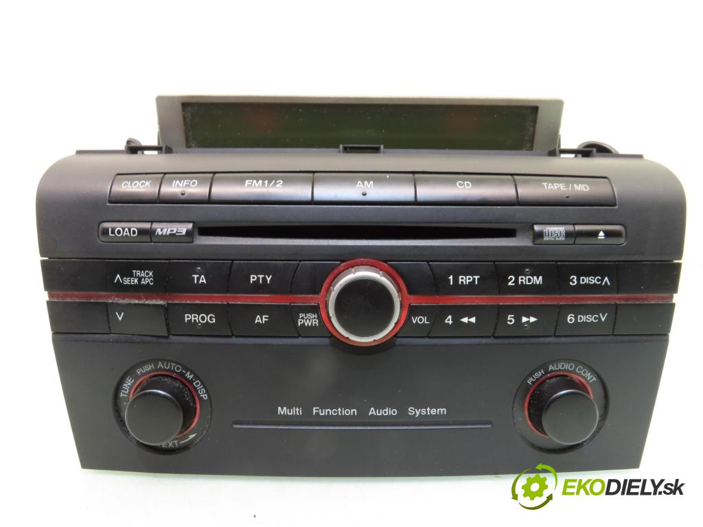 MAZDA 3 (BK) HB 2004 80,00 1.6 DI Turbo - Y601 1560,00 RADIO CD BP4M66950A ; 14789900