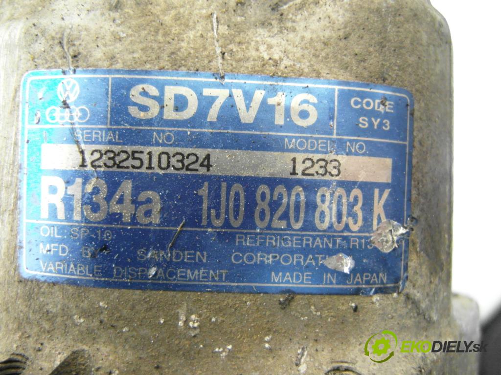 SEAT LEON (1M1) HB 2004 81,00 1.9 TDI - AHF 1896,00 KOMPRESOR: klimatizácie 1J0820803K ; SD7V16 (Kompresor klimatizácie)