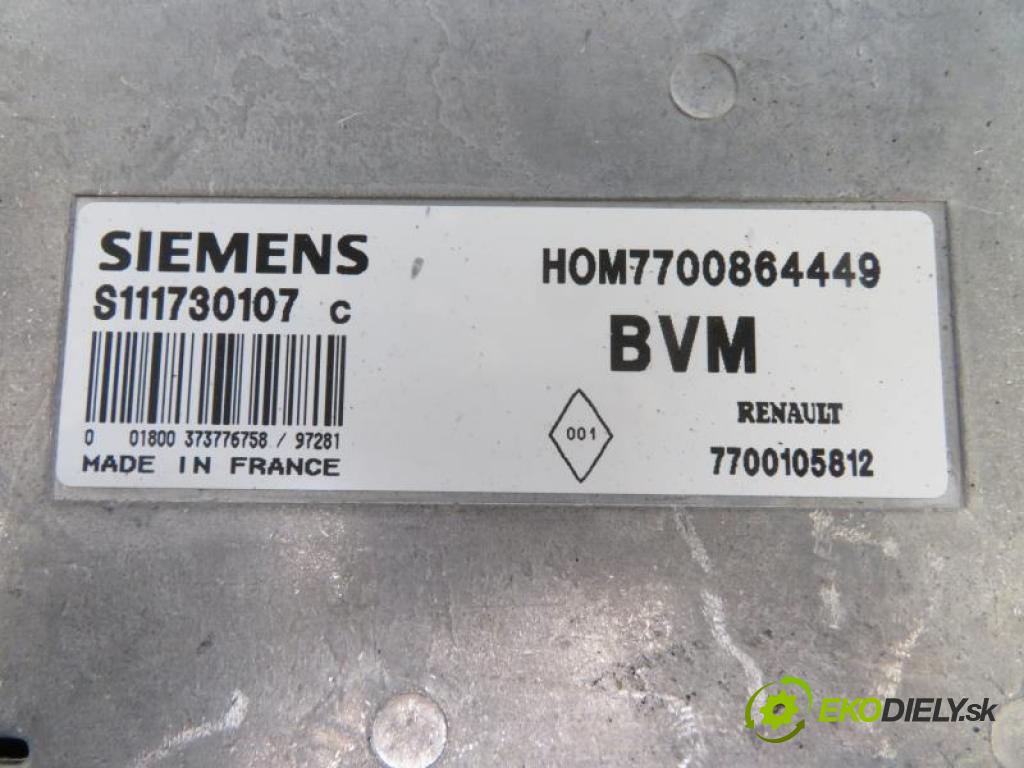 RENAULT CLIO I HB 1996 55,00 1.4 (B57J, C57J) 1390,00 řídící jednotka motora HOM7700864449 ; S111730107C