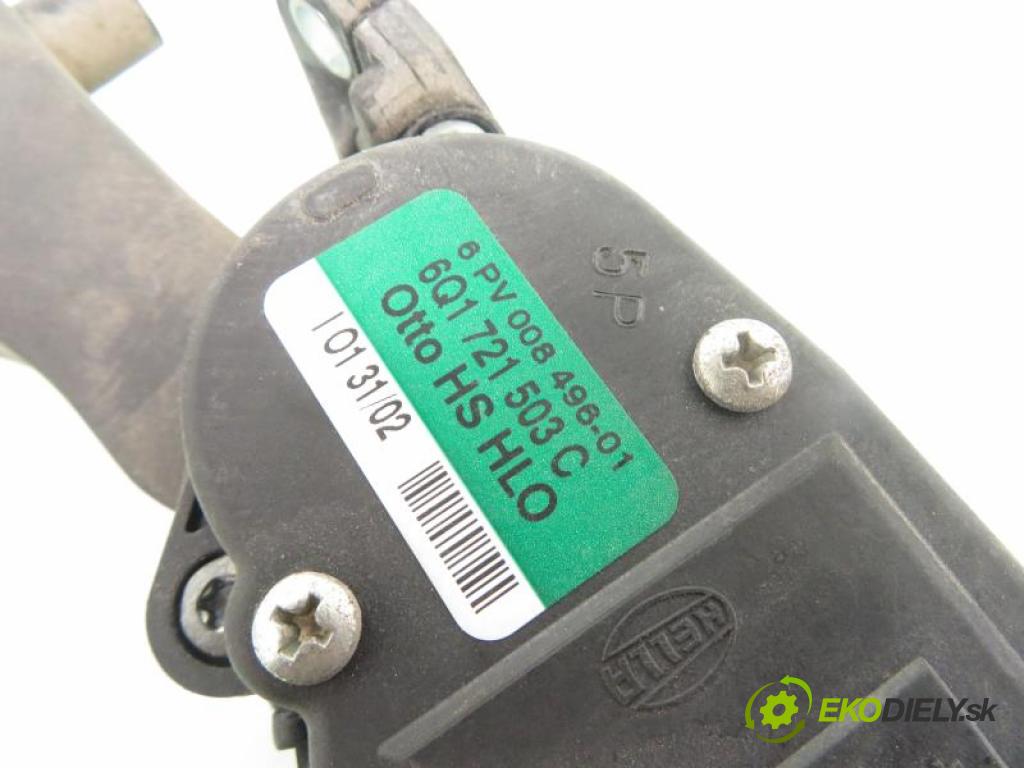 VW POLO (9N_) HB 2001 47,00 1.2 12V 64 - AZQ 1198,00 Potenciometer plynu 6Q1721503C  ; 6PV00849601 (Potenciometer plynového pedálu)