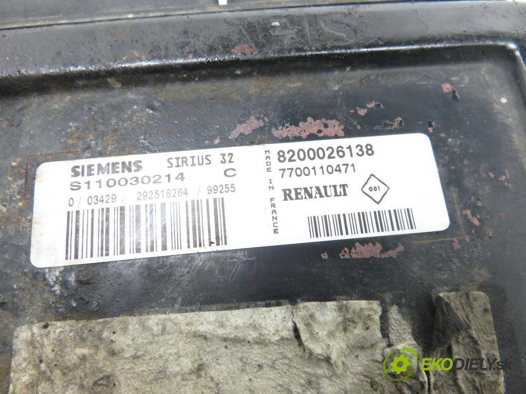RENAULT MEGANE Scenic (JA0/1_) MINIVAN 1999 79,00 1.6 16V (JA0B, JA04, JA11) - K4M 708 1598,00 řídící jednotka motora S110030214C; 8200026138; 7700110471
