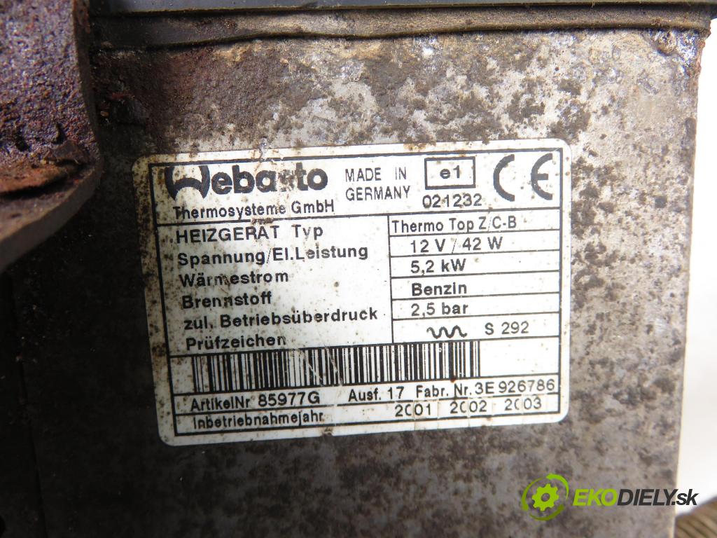 SEAT ALHAMBRA (7V8, 7V9) VAN 2001 85,00 2.0 i - ATM 1984,00 Webasto 85977G (Webasto ohřívače)