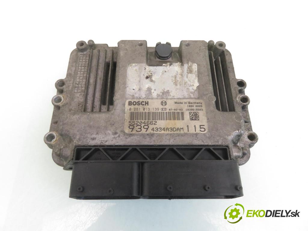 ALFA ROMEO 159 Sportwagon (939_) KOMBI 2007 85,00 1.9 JTDM 8V - 937 A7.000 1910,00 řídící jednotka motora 0281013139; 55204662