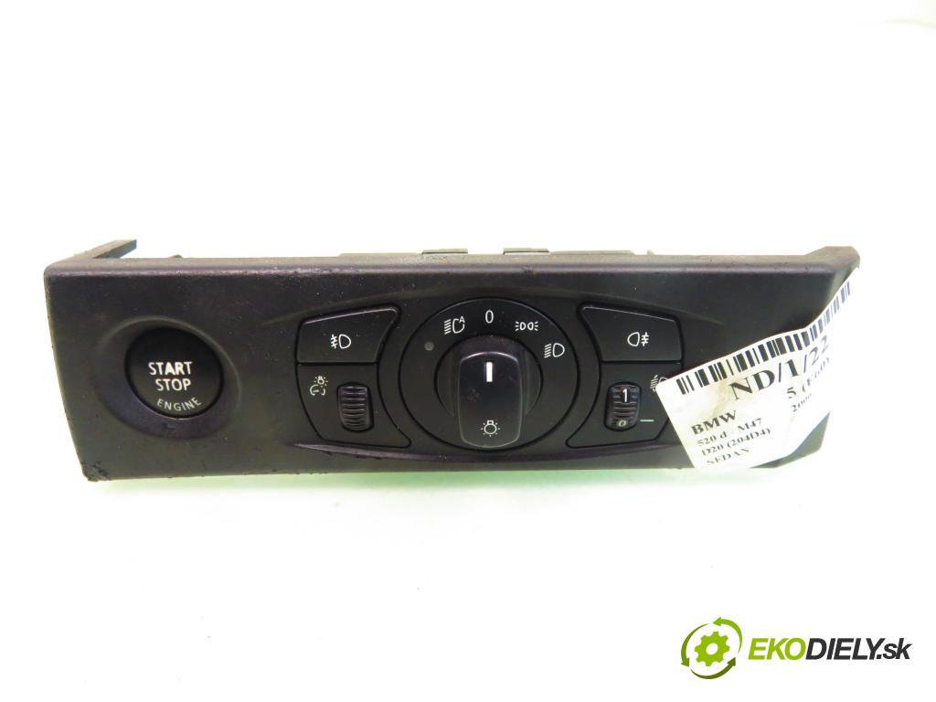 BMW 5 (E60) SEDAN 2006 120,00 520 d - M47 D20 (204D4) 1995,00 prepínač svetlá 6953737 ; 697953304