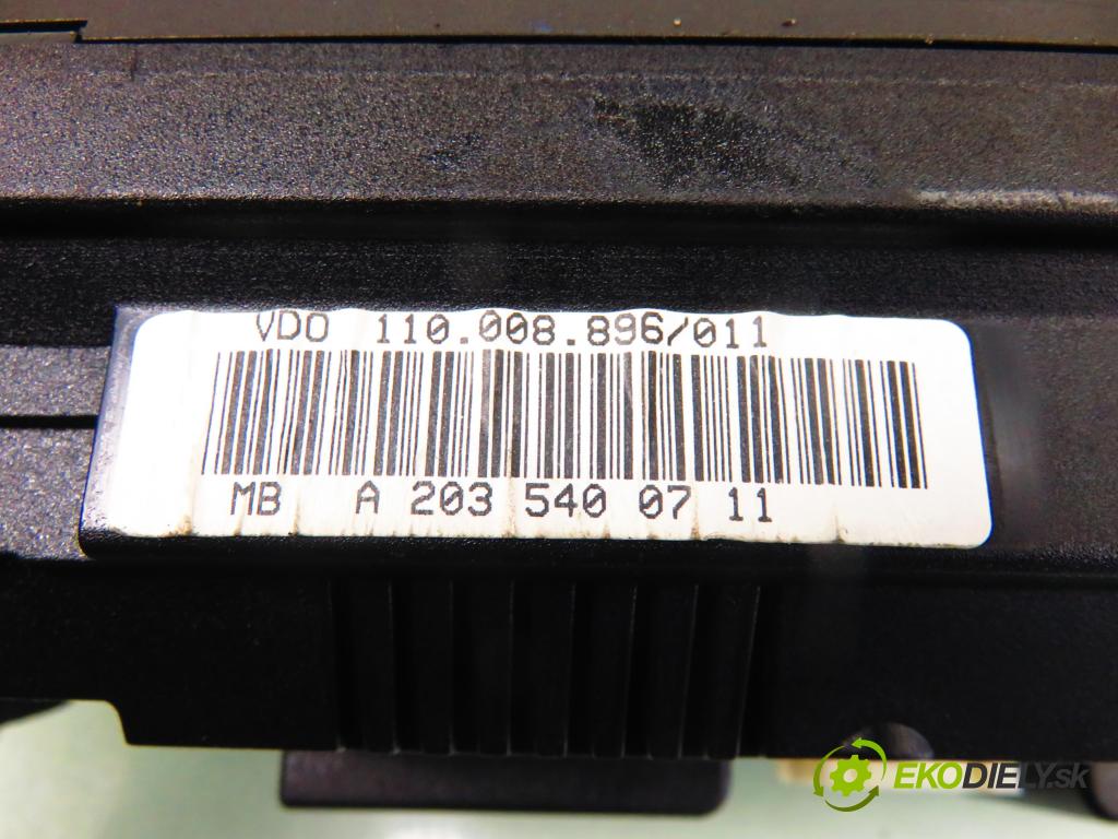 MERCEDES-BENZ KLASA C (W203) SEDAN 2000 95,00 C 180 (203.035) - M 111.951 1998,00 Prístrojovka elektrický A2035400711 ; 110008896011