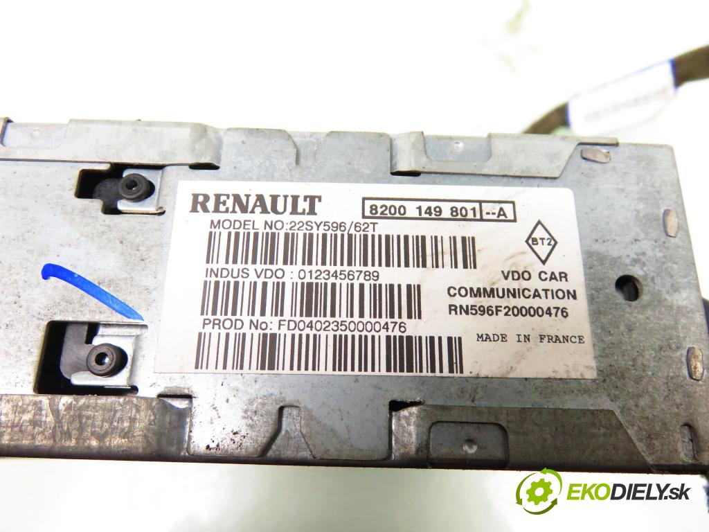 RENAULT ESPACE IV (JK0/1_) MINIVAN 2002 110,00 2.2 dCi (JK0H) 150 - G9T 742 2188,00 čítač navigácie 8200149801 (Ostatné)