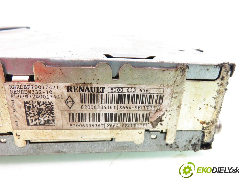 RENAULT MEGANE II (BM0/1_, CM0/1_) HB 2004 60,00 1.5 dCi 82 - K9K 722 1461,00 RADIO CD 8200633636; 8200633636T