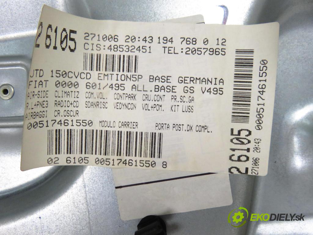 FIAT CROMA (194_) KOMBI 2006 110,00 1.9 D Multijet 150 - 939 A2.000 1910,00 Mechanizmus okien PTE