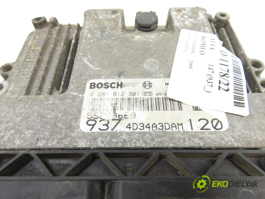 ALFA ROMEO 147 (937_) HB 2005 88,00 1.9 JTDM 8V (937.AXD1A, 937.AXU1A, 937.BXU1A) - 93 1910,00 řídící jednotka motora 0281012301; 55200669